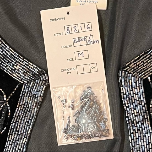 Vintage‎ Creative Creations Black Velvet Embellished Evening Jacket Sz M EUC - Picture 7 of 11